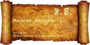 Machner Boriska névjegykártya